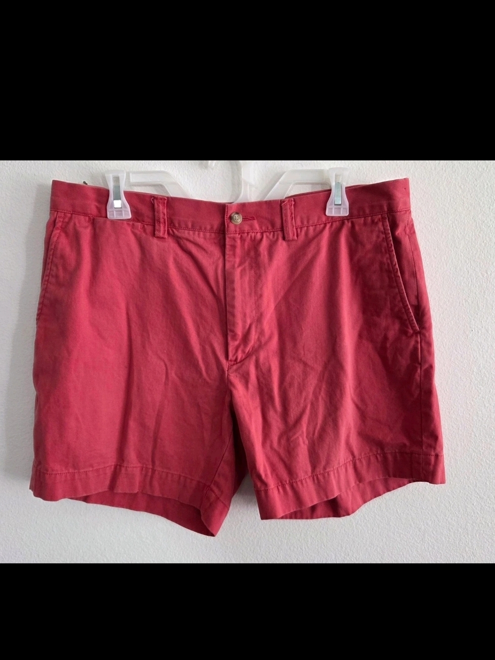 Polo Ralph Lauren Men's Flat-Front Shorts in Coral Red Sz 35 Inseam 6" Golf Prep